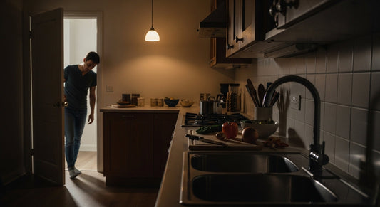 Organized kitchen setup with clear prep surface and accessible tools for stress-free weeknight cooking